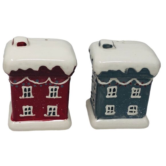 Foxwood Home Winter’s Eve Snowing Christmas Salt and Pepper Shaker Set Holiday - Picture 4 of 5